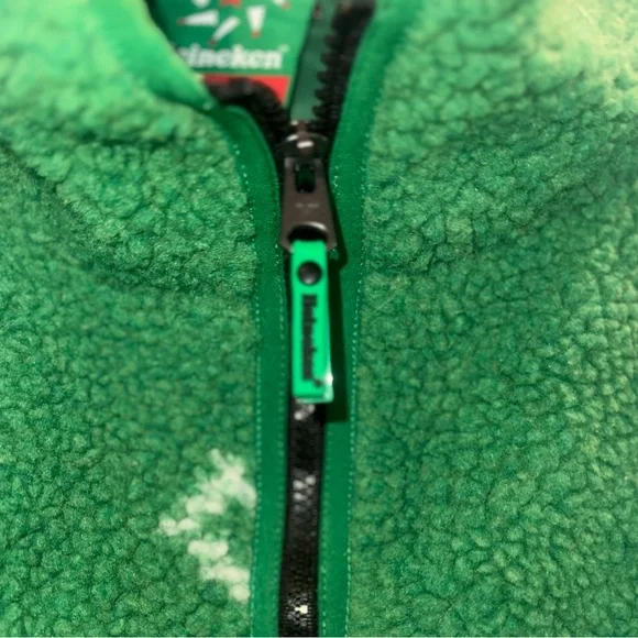 RARE🎄HEINEKEN vintage Ugly Christmas Sherpa jacket men’s coat size XL - Picture 7 of 16